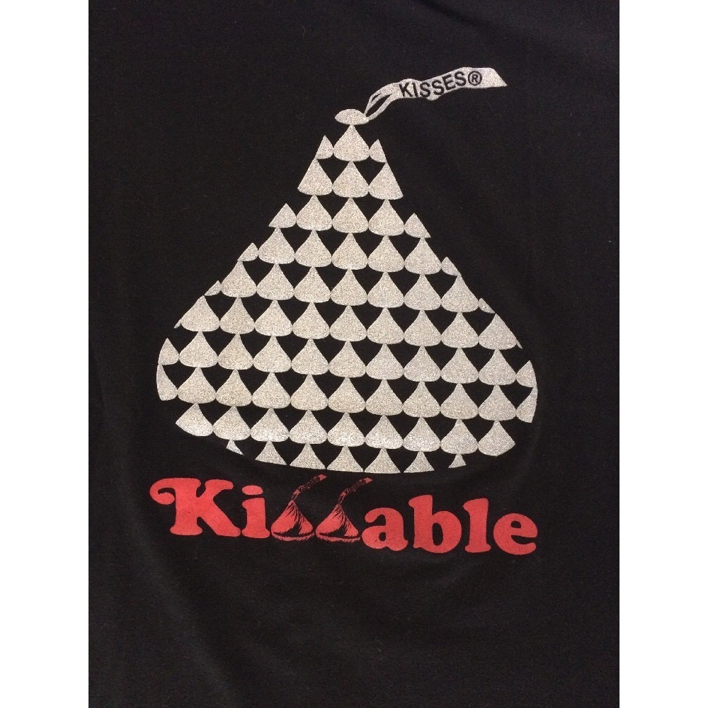 Hershey's T-shirt Women Black Top Kissable Size XL T-shirt